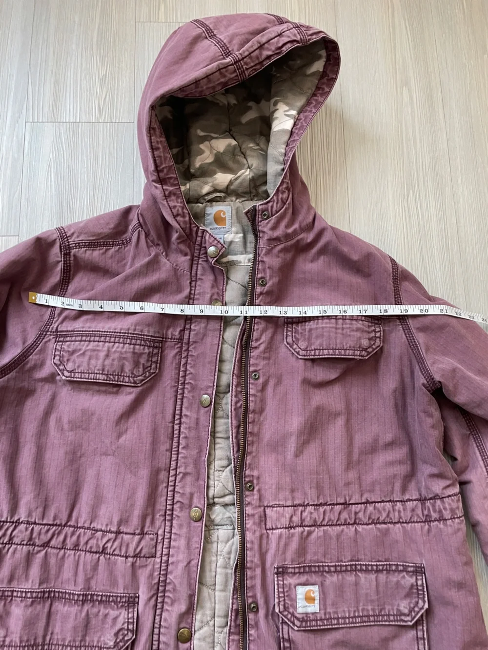 Carhartt Kids' Mauve Hooded Puffer-Style Work Jacket